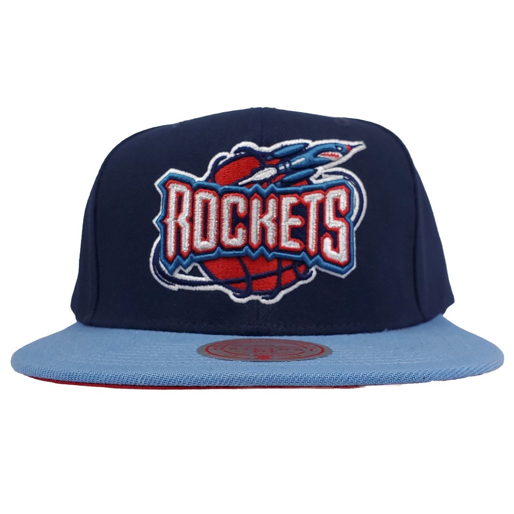 Houston Rockets Mitchell & Ness NBA Snapback Hat Cap 3D Logo Navy Blue NWT